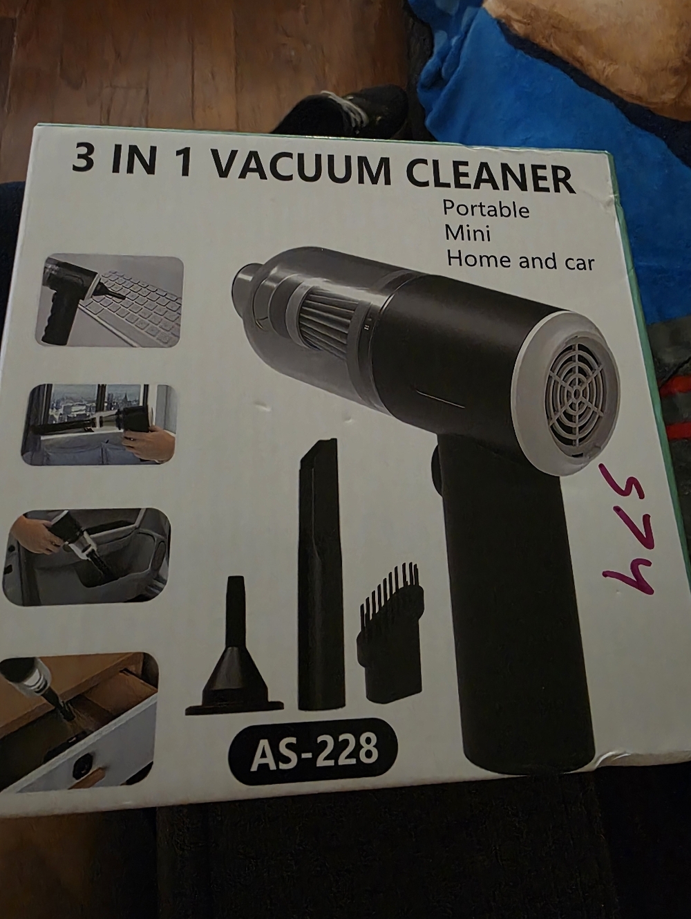 3-in-1 Portable Mini Vacuum Cleaner AS-228 - Black